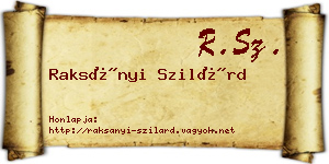 Raksányi Szilárd névjegykártya